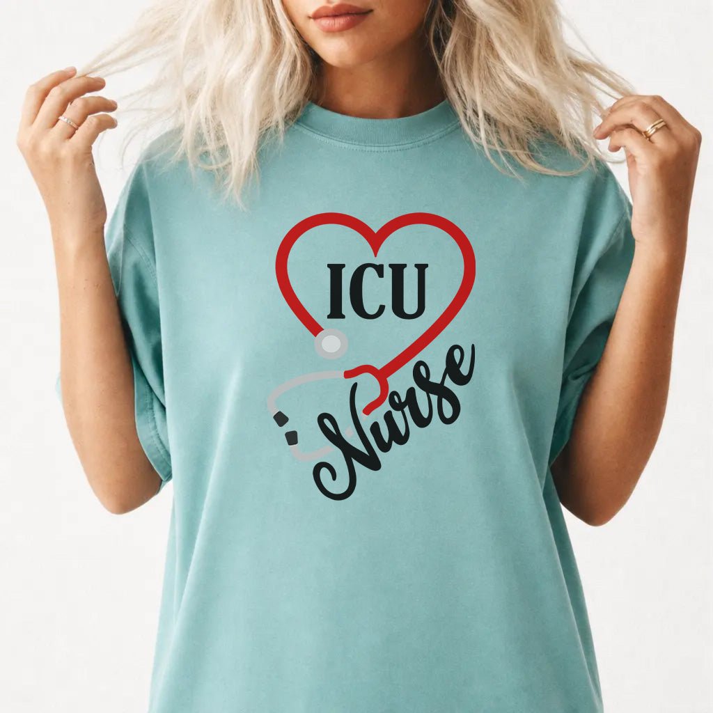 ICU Nurse Heart Stethoscope Shirt - Okum Tees