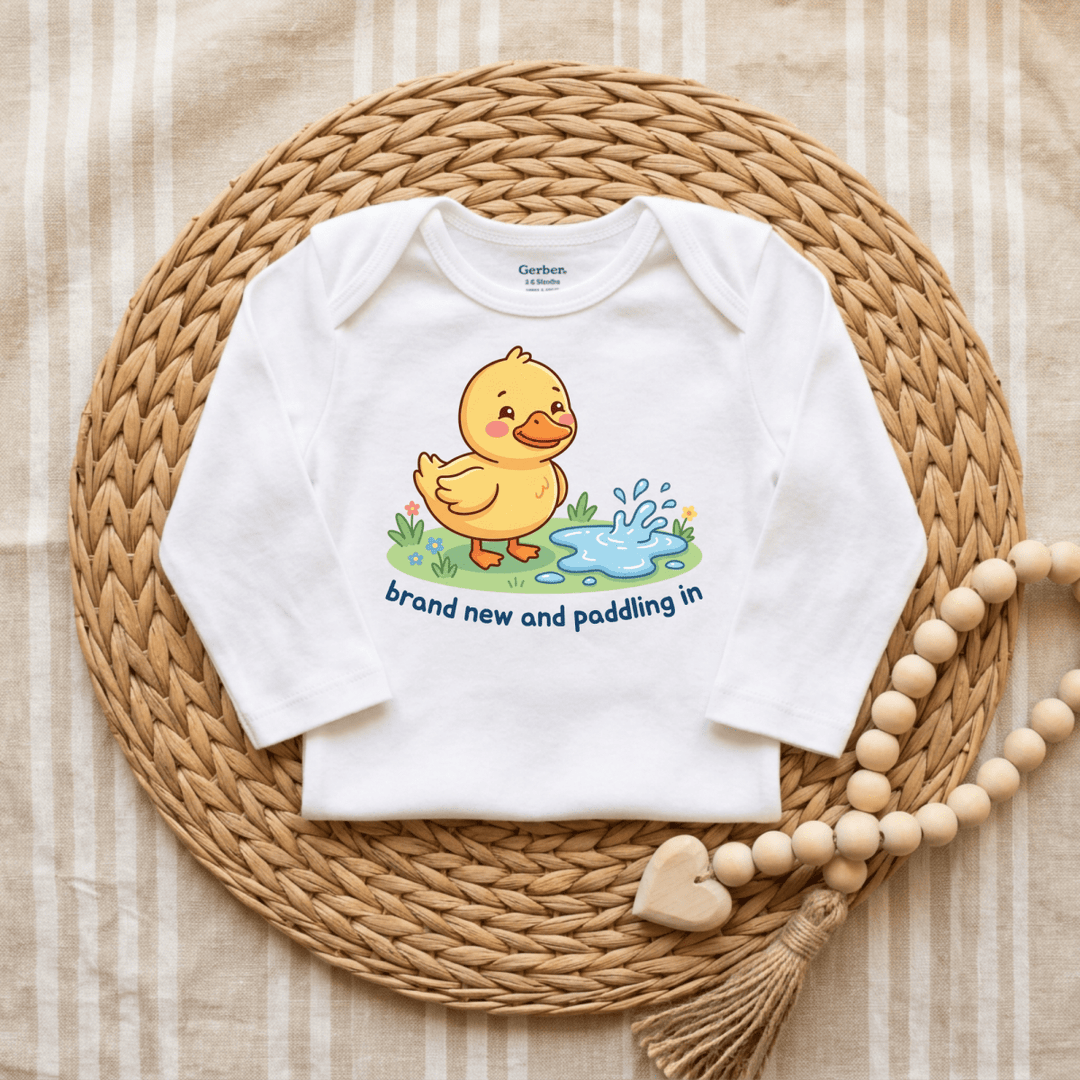 Just Ducky Puddle Splash Baby Onesie® | Cute Baby Gift - Okum Tees