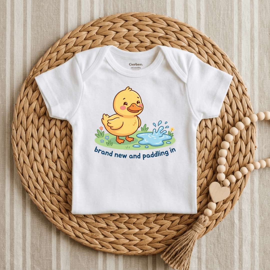 Just Ducky Puddle Splash Baby Onesie® | Cute Baby Gift - Okum Tees