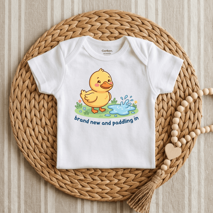 Just Ducky Puddle Splash Baby Onesie® | Cute Baby Gift - Okum Tees