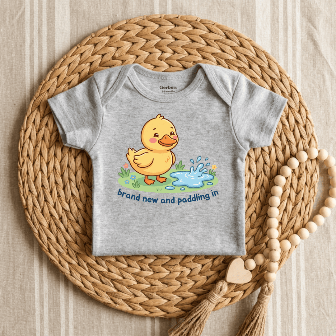 Just Ducky Puddle Splash Baby Onesie® | Cute Baby Gift - Okum Tees