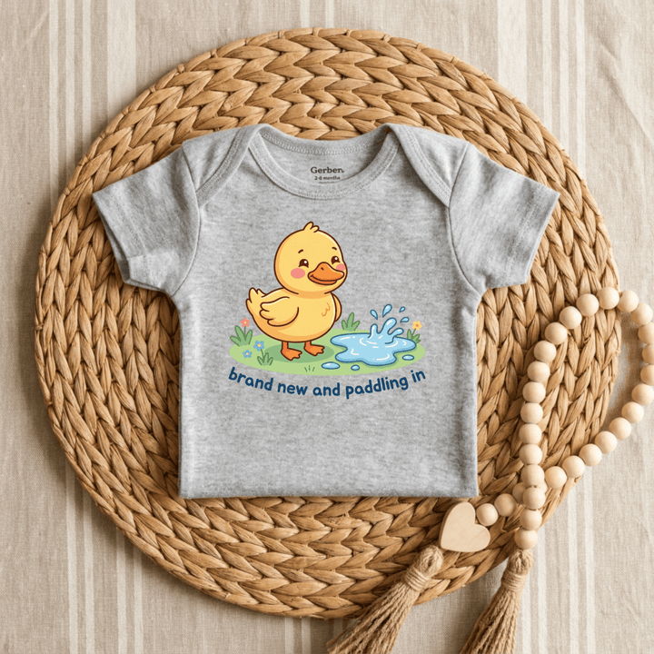 Just Ducky Puddle Splash Baby Onesie® | Cute Baby Gift - Okum Tees