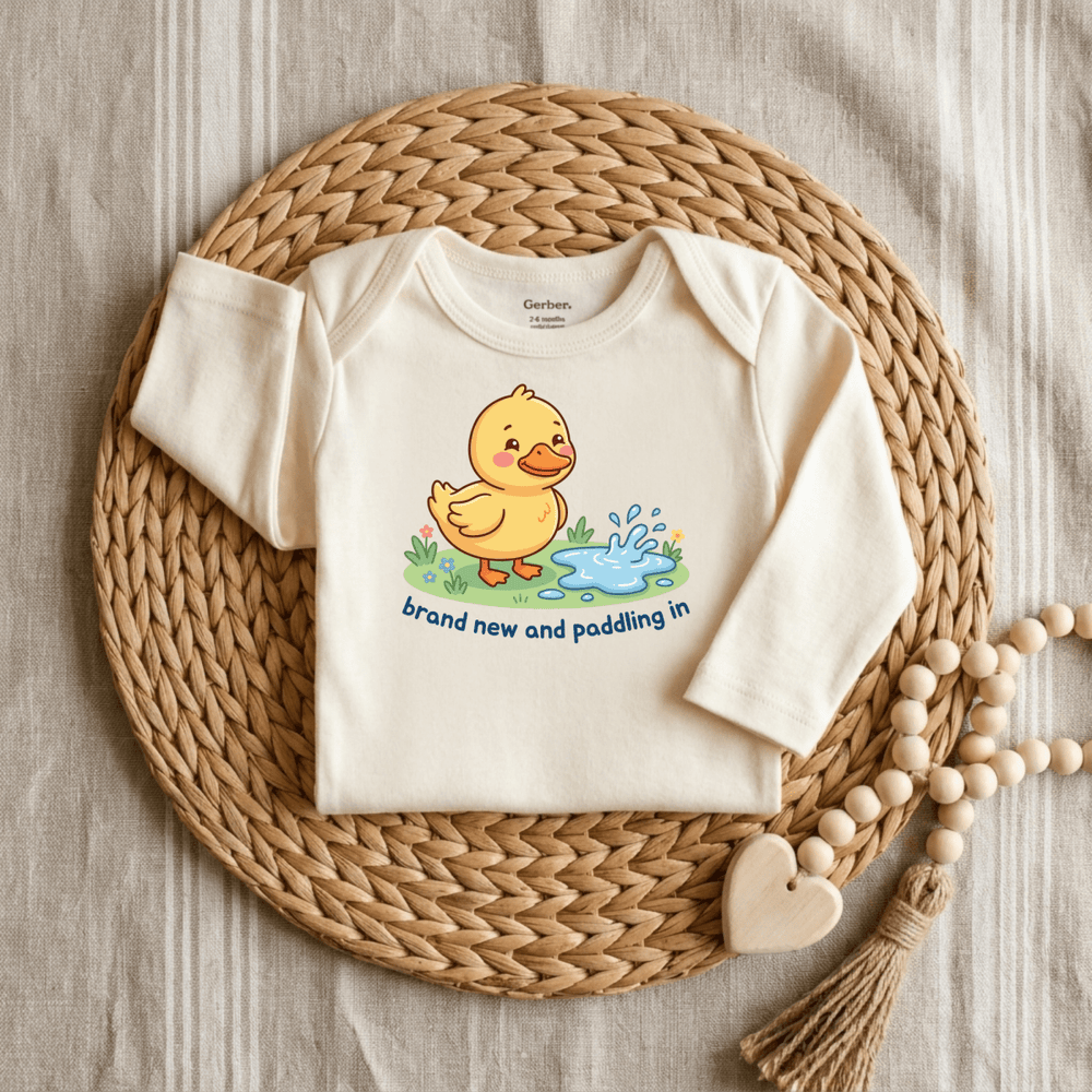 Just Ducky Puddle Splash Baby Onesie® | Cute Baby Gift - Okum Tees