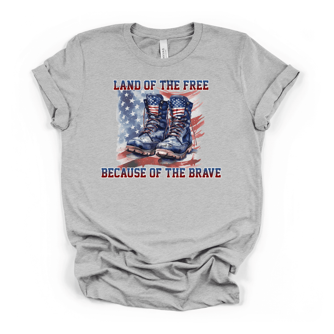 Land of the Free Because of the Brave Shirt - Okum Tees