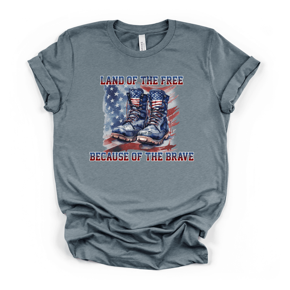 Land of the Free Because of the Brave Shirt - Okum Tees