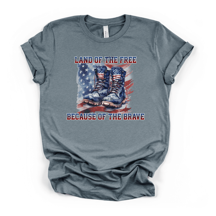 Land of the Free Because of the Brave Shirt - Okum Tees