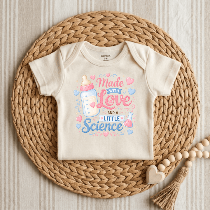 Made with Love and a Little Science Baby Onesie® | Cute Baby Gift - Okum Tees
