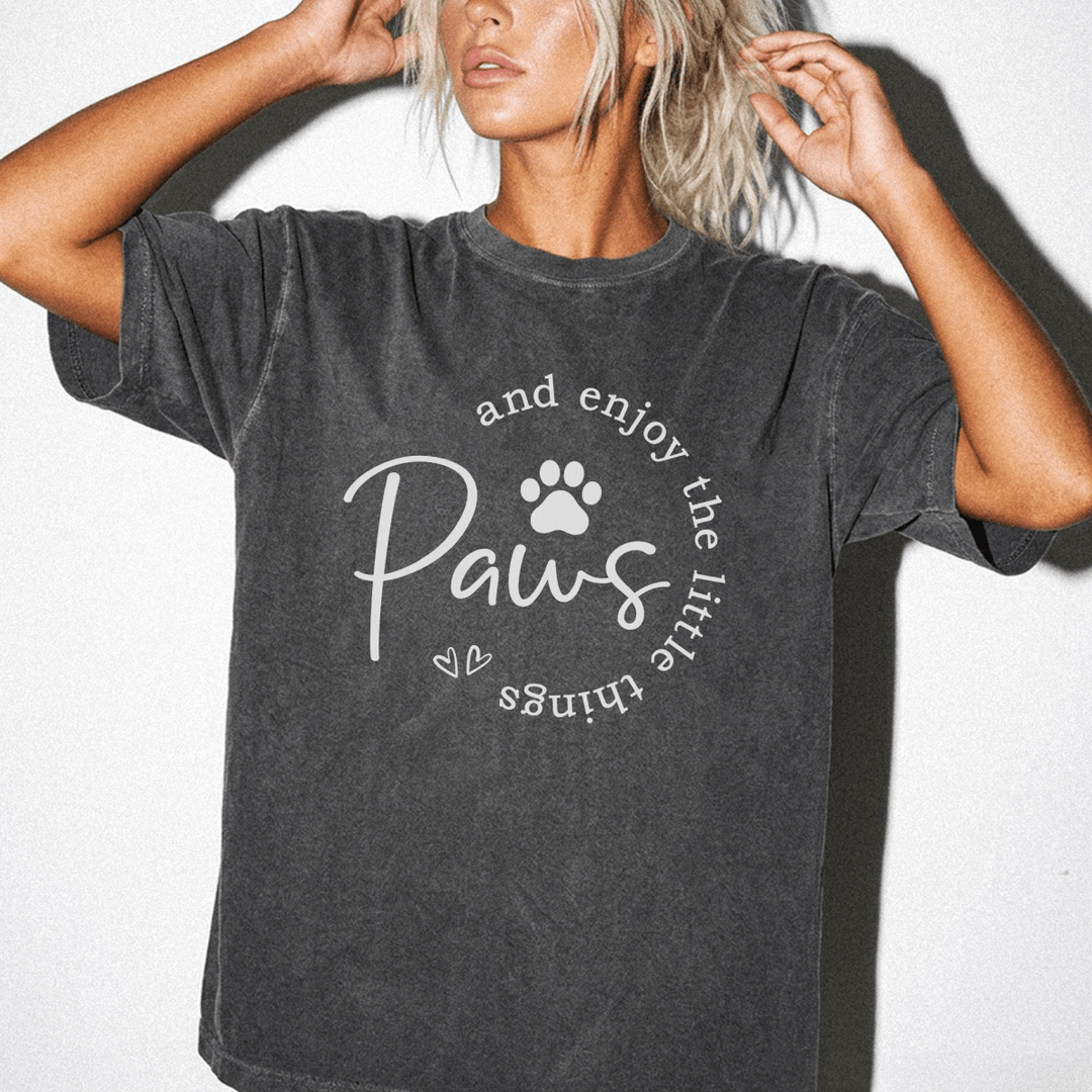 Paws and Enjoy the Little Things Shirt - Okum Tees