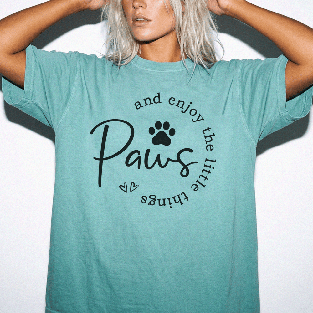 Paws and Enjoy the Little Things Shirt - Okum Tees