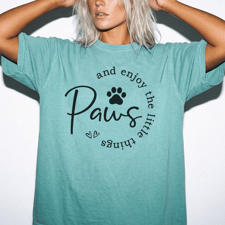 Paws and Enjoy the Little Things Shirt - Okum Tees