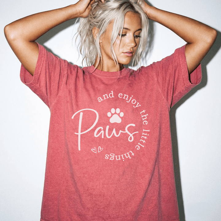 Paws and Enjoy the Little Things Shirt - Okum Tees