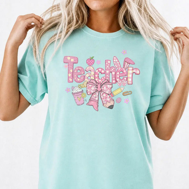 Pink Easter Teacher Shirt - Okum Tees