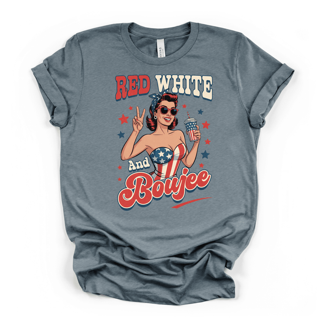 Red White and Boujee Shirt - Okum Tees