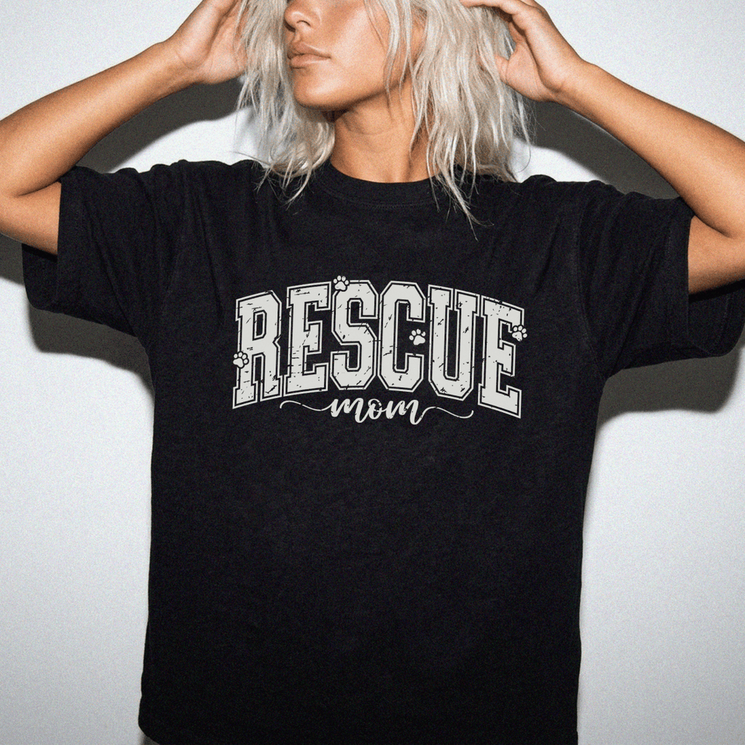 Rescue Mom Retro Varsity Shirt - Okum Tees