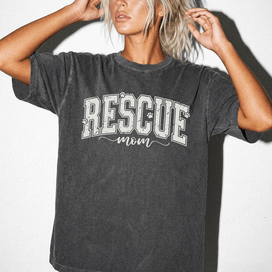 Rescue Mom Retro Varsity Shirt - Okum Tees