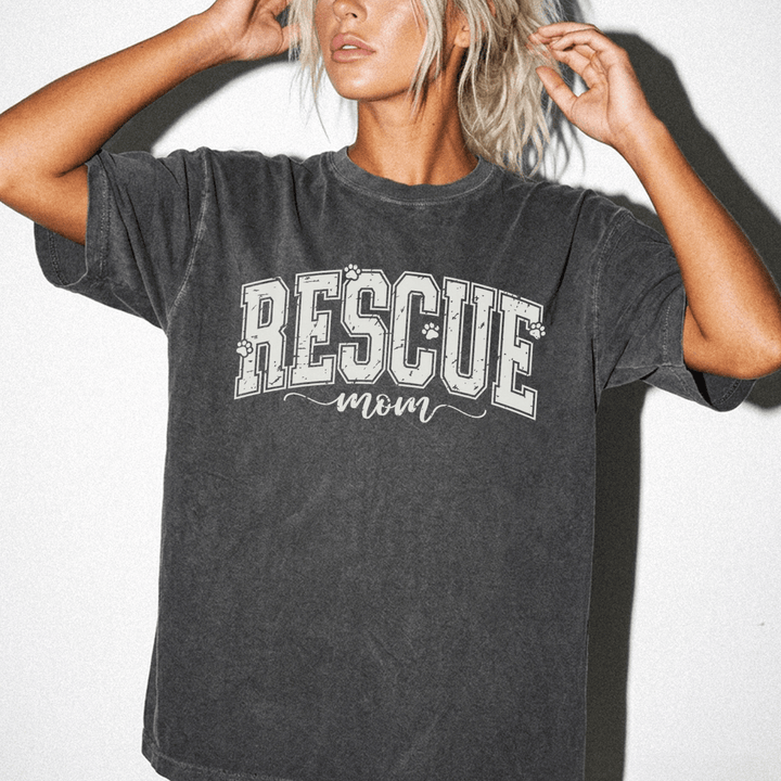Rescue Mom Retro Varsity Shirt - Okum Tees