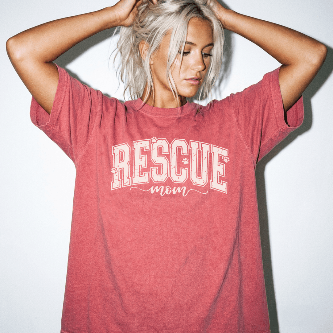 Rescue Mom Retro Varsity Shirt - Okum Tees