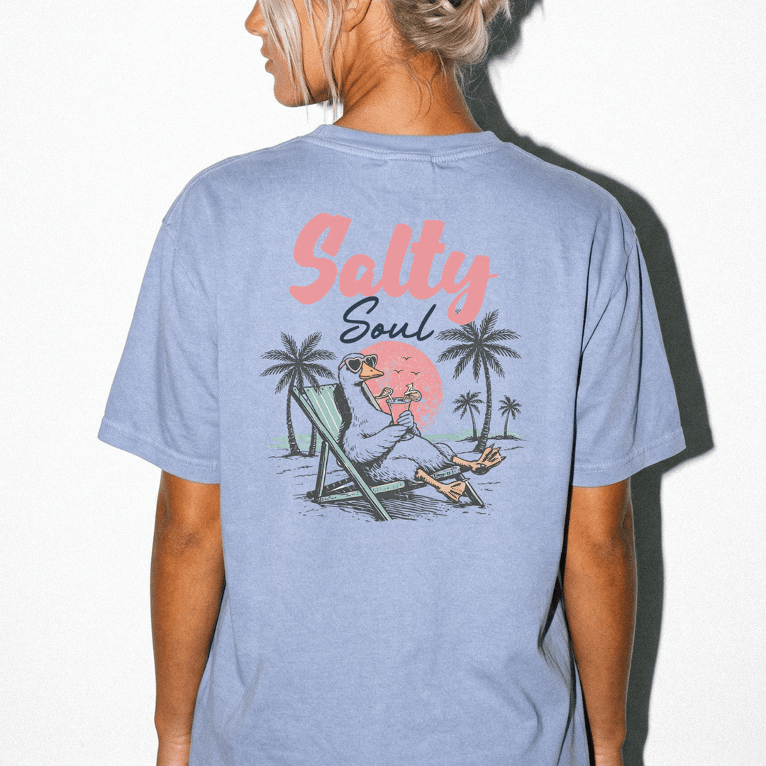 Salty Soul Retro Beach Goose Shirt - Okum Tees
