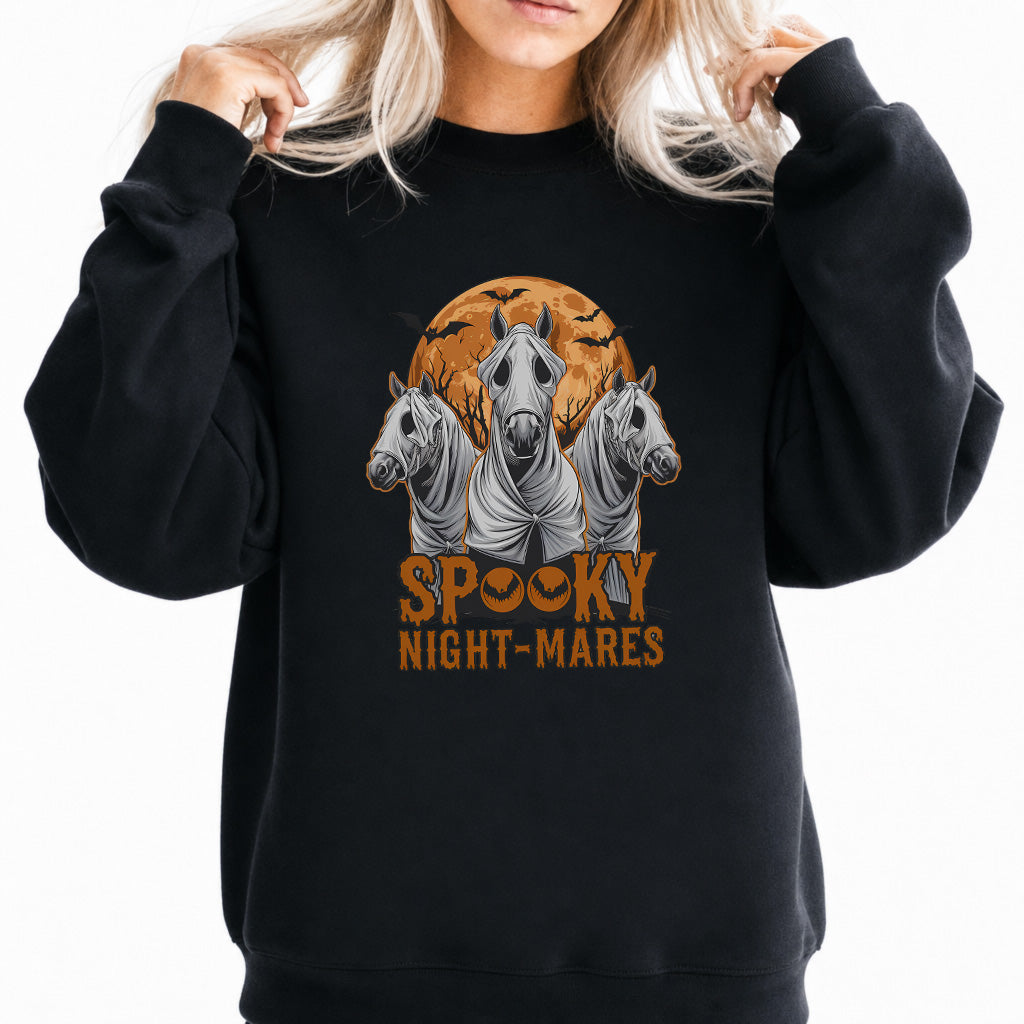Spooky Night-Mares Halloween Sweatshirt in Black — Okum Tees