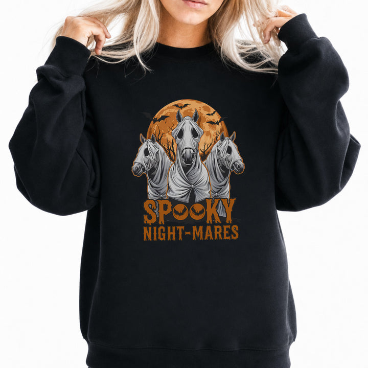 Spooky Night-Mares Halloween Sweatshirt in Black — Okum Tees