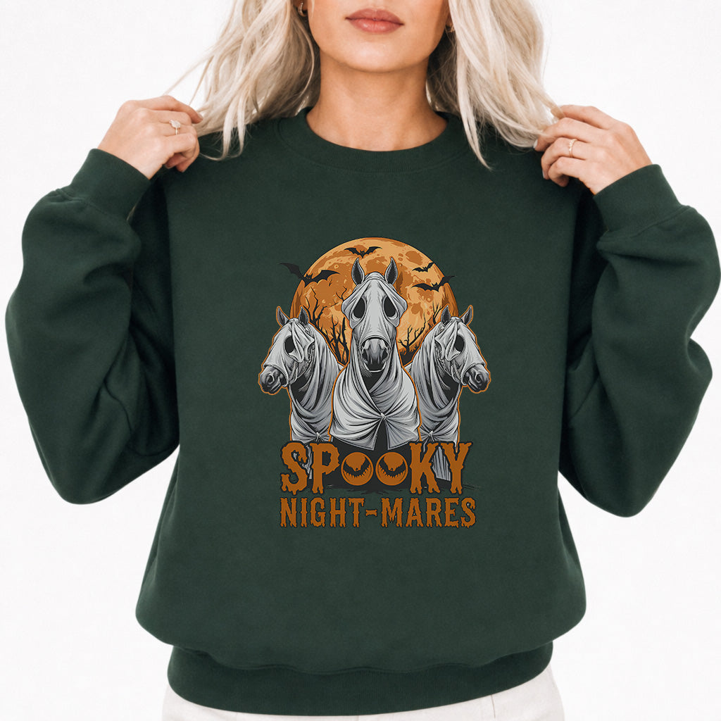 Spooky Night-Mares Halloween Sweatshirt in Forest Green — Okum Tees 