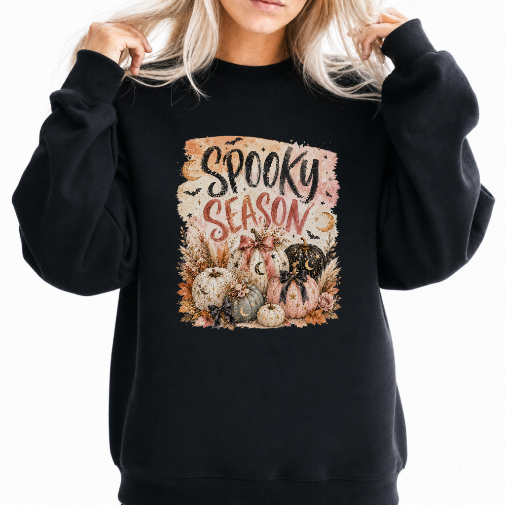 Spooky Season Pumpkin Halloween Sweatshirt in Black — Okum Tees