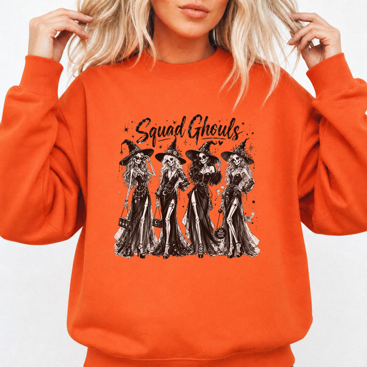 Squad Ghouls Halloween Sweatshirt in Orange — Okum Tees