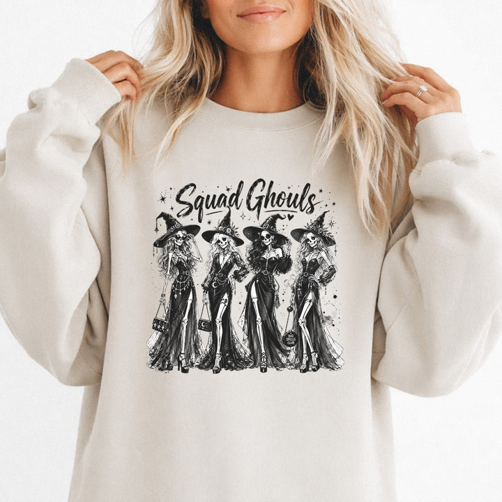 Squad Ghouls Halloween Sweatshirt in Sand — Okum Tees