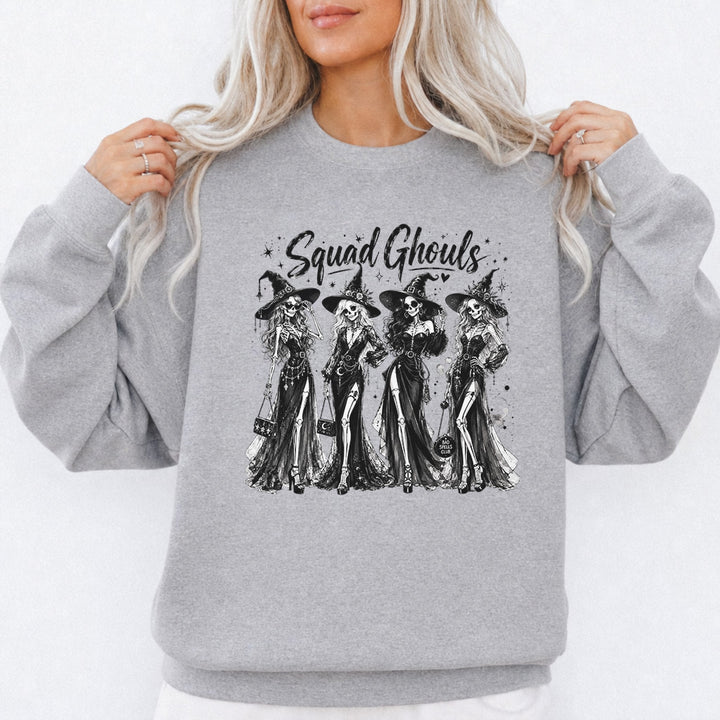 Squad Ghouls Halloween Sweatshirt in Sport Grey — Okum Tees