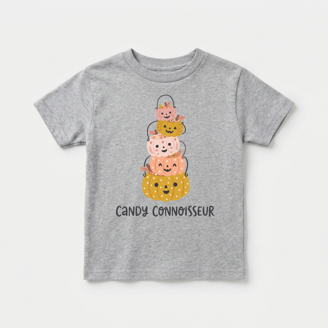 Stacked Pumpkin Pail Parade Toddler Tee in Grey — Okum Tees
