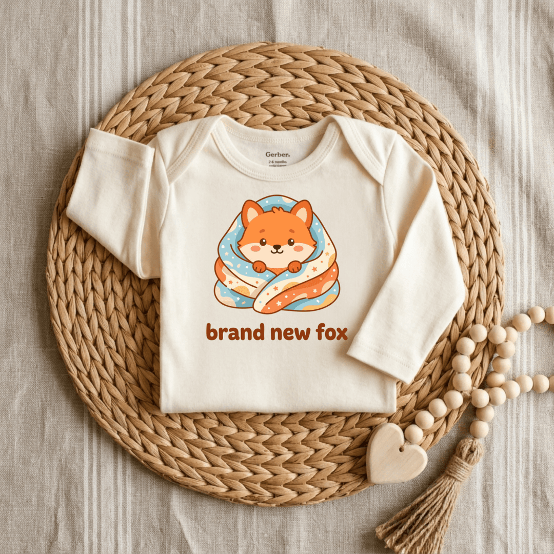 Starry Night Baby Fox Baby Onesie® | Cute Baby Gift - Okum Tees