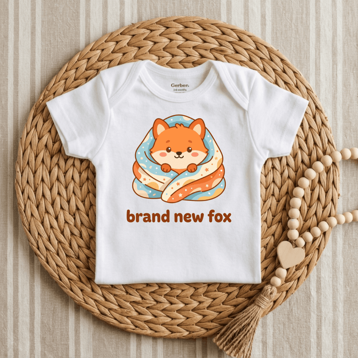 Starry Night Baby Fox Baby Onesie® | Cute Baby Gift - Okum Tees