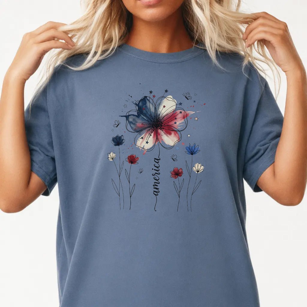 Sunflower Freedom American Flag Shirt - Okum Tees