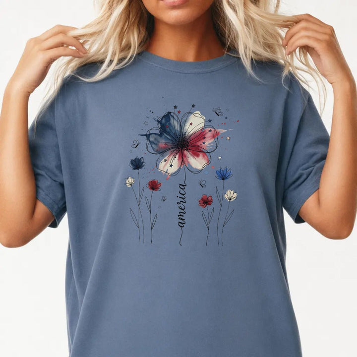 Sunflower Freedom American Flag Shirt - Okum Tees
