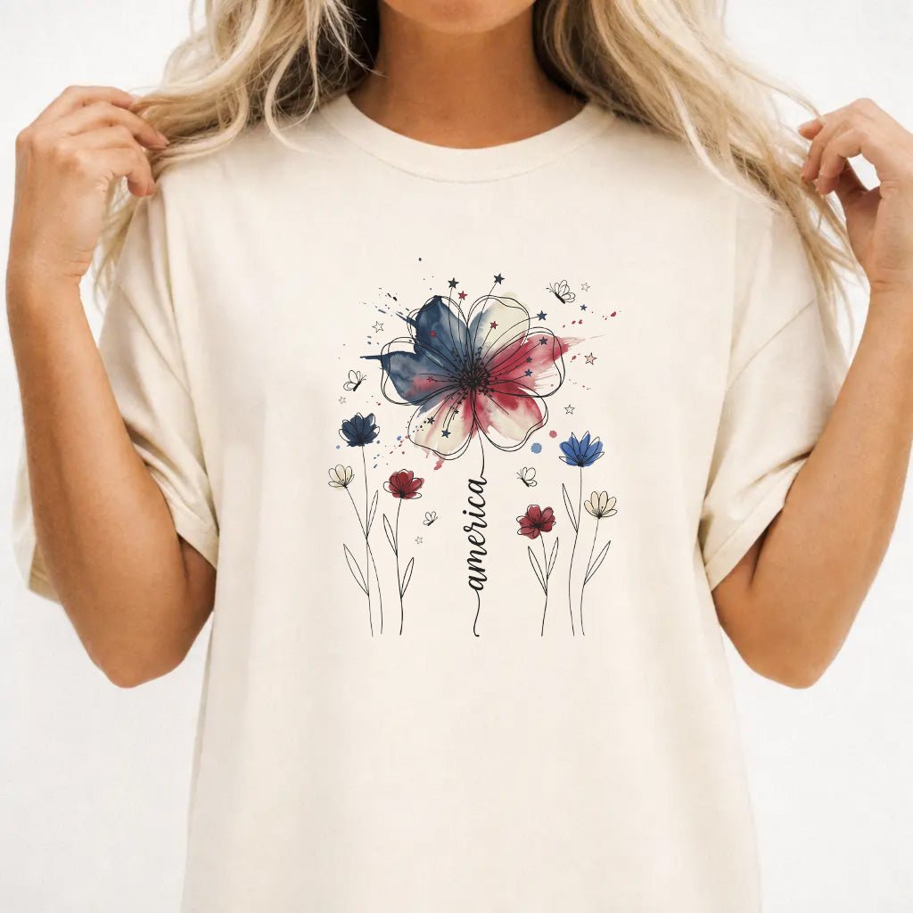 Sunflower Freedom American Flag Shirt - Okum Tees