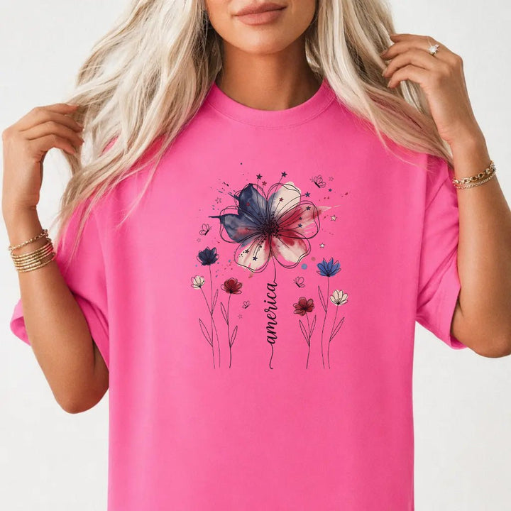 Sunflower Freedom American Flag Shirt - Okum Tees