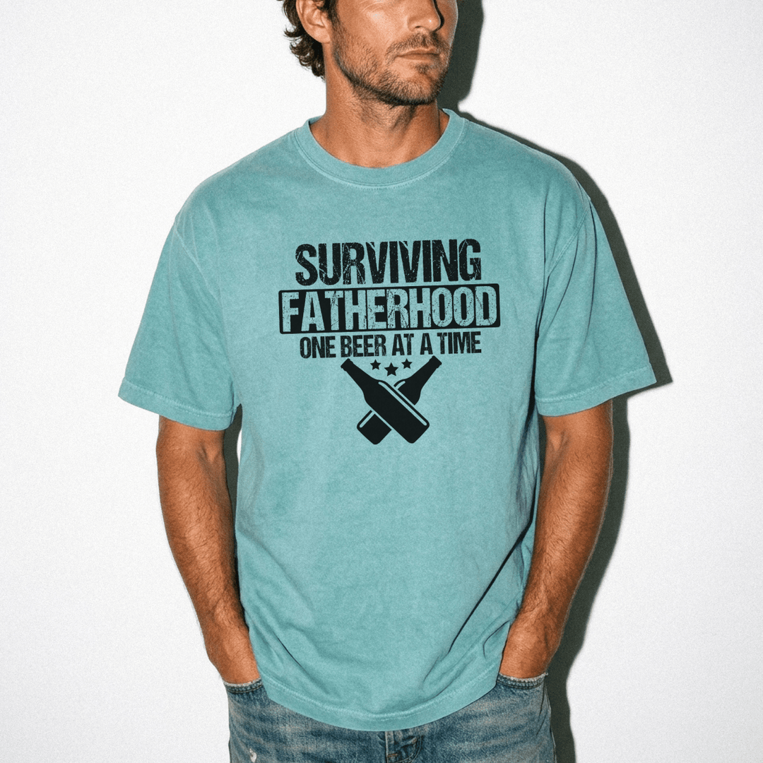 Surviving Fatherhood One Beer at a Time Tee - Okum Tees