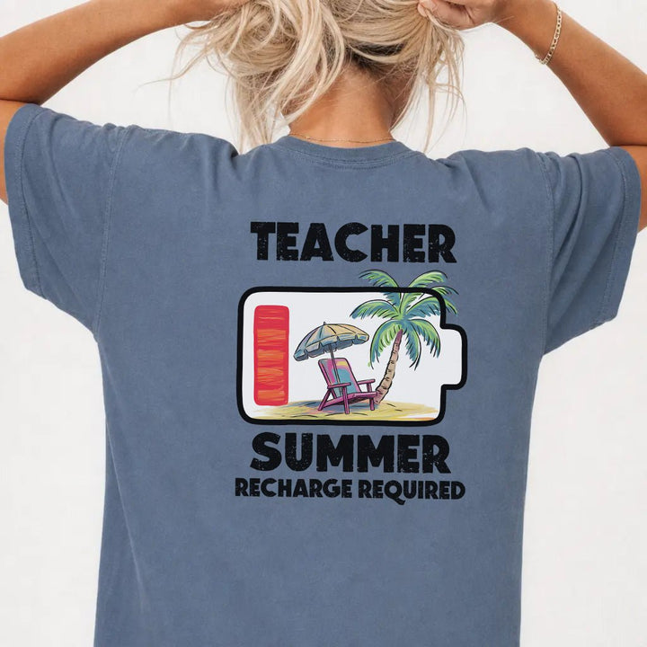 Teacher Summer Recharge Required Beach Shirt - Okum Tees