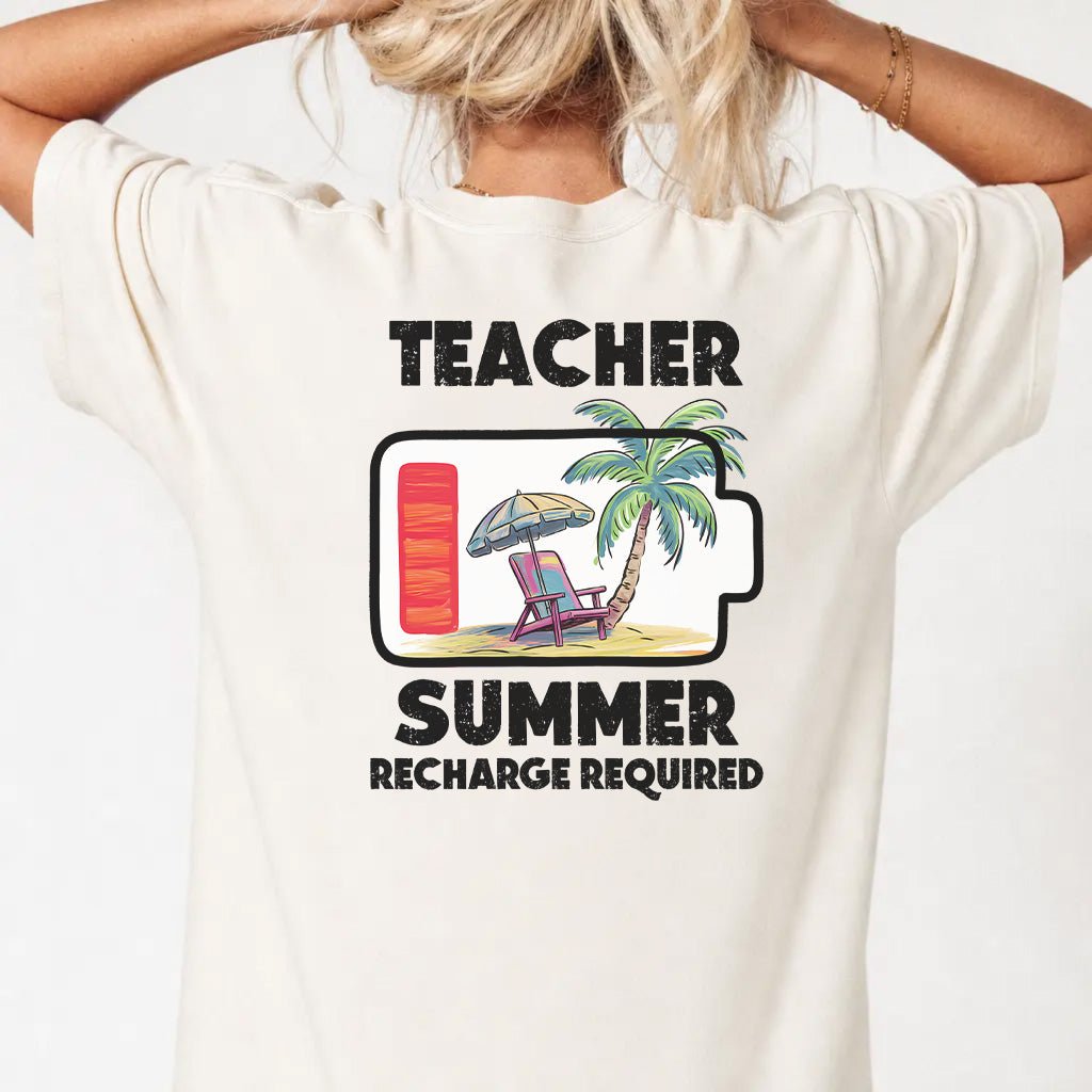 Teacher Summer Recharge Required Beach Shirt - Okum Tees
