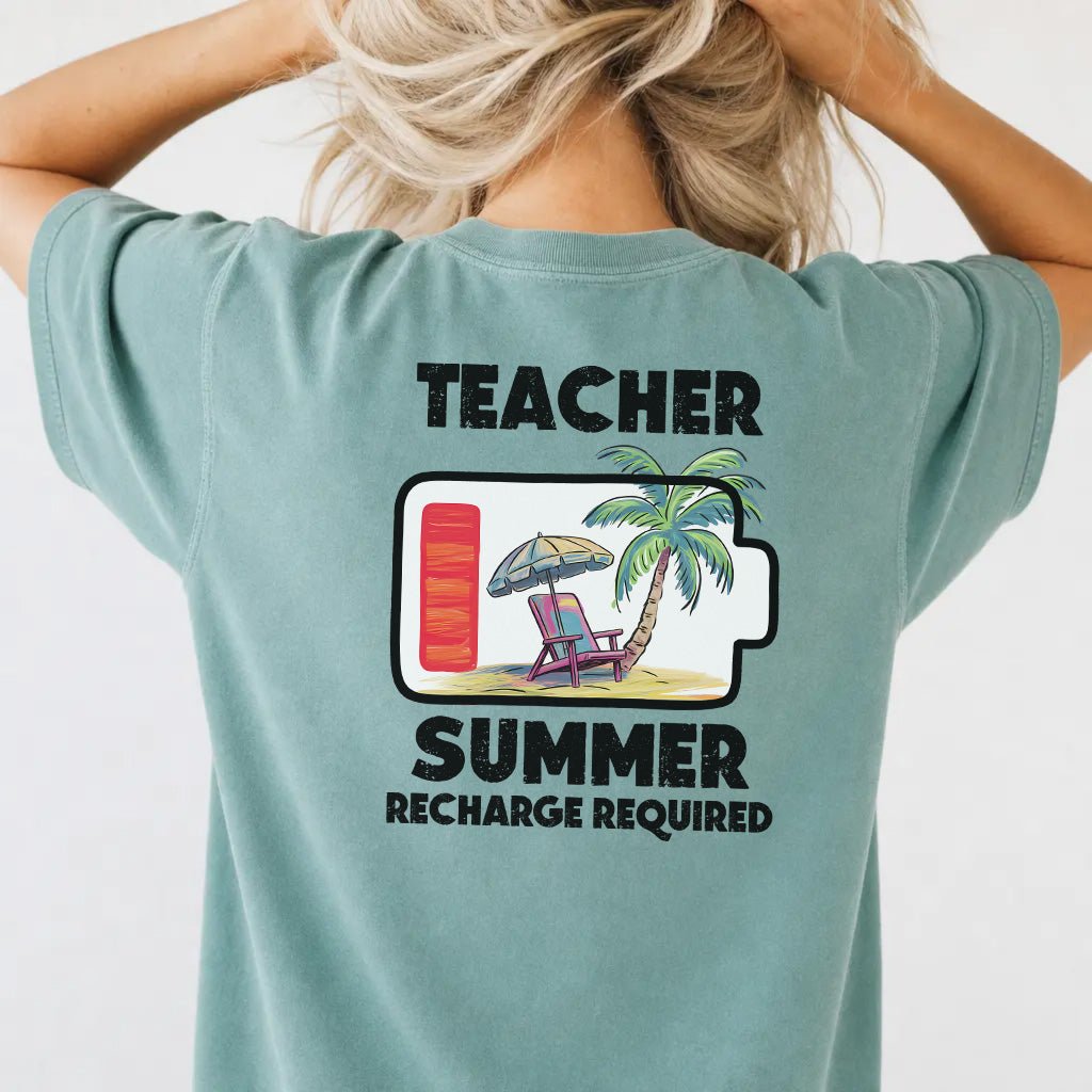 Teacher Summer Recharge Required Beach Shirt - Okum Tees