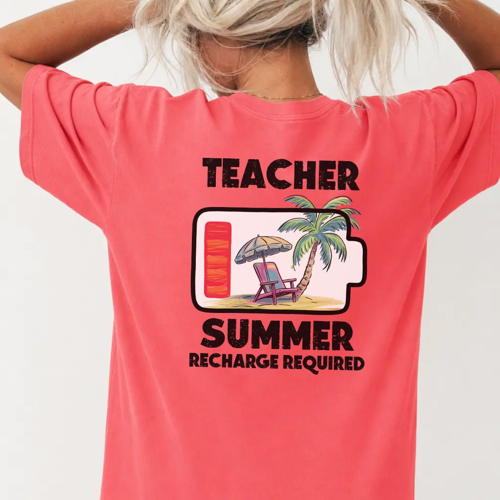 Teacher Summer Recharge Required Beach Shirt - Okum Tees