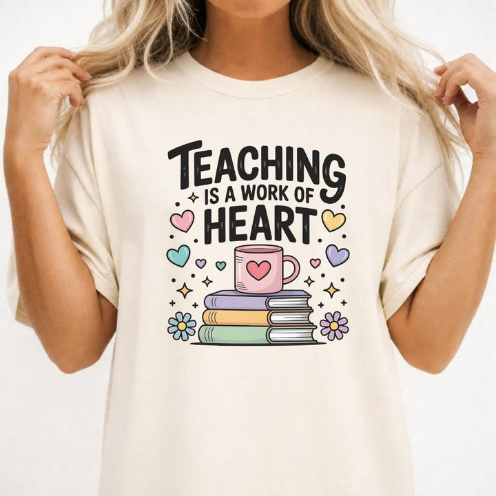Teaching Is a Work of Heart Books Shirt - Okum Tees