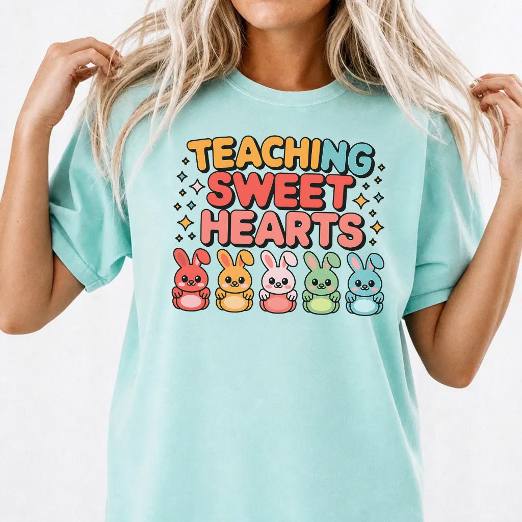 Teaching Sweet Hearts Bunny Shirt - Okum Tees