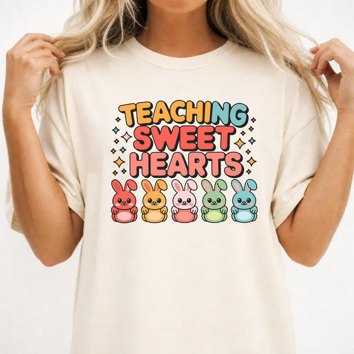 Teaching Sweet Hearts Bunny Shirt - Okum Tees