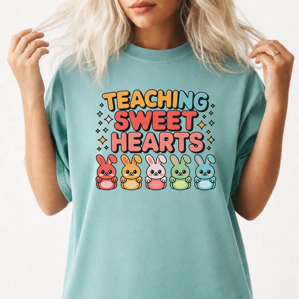 Teaching Sweet Hearts Bunny Shirt - Okum Tees