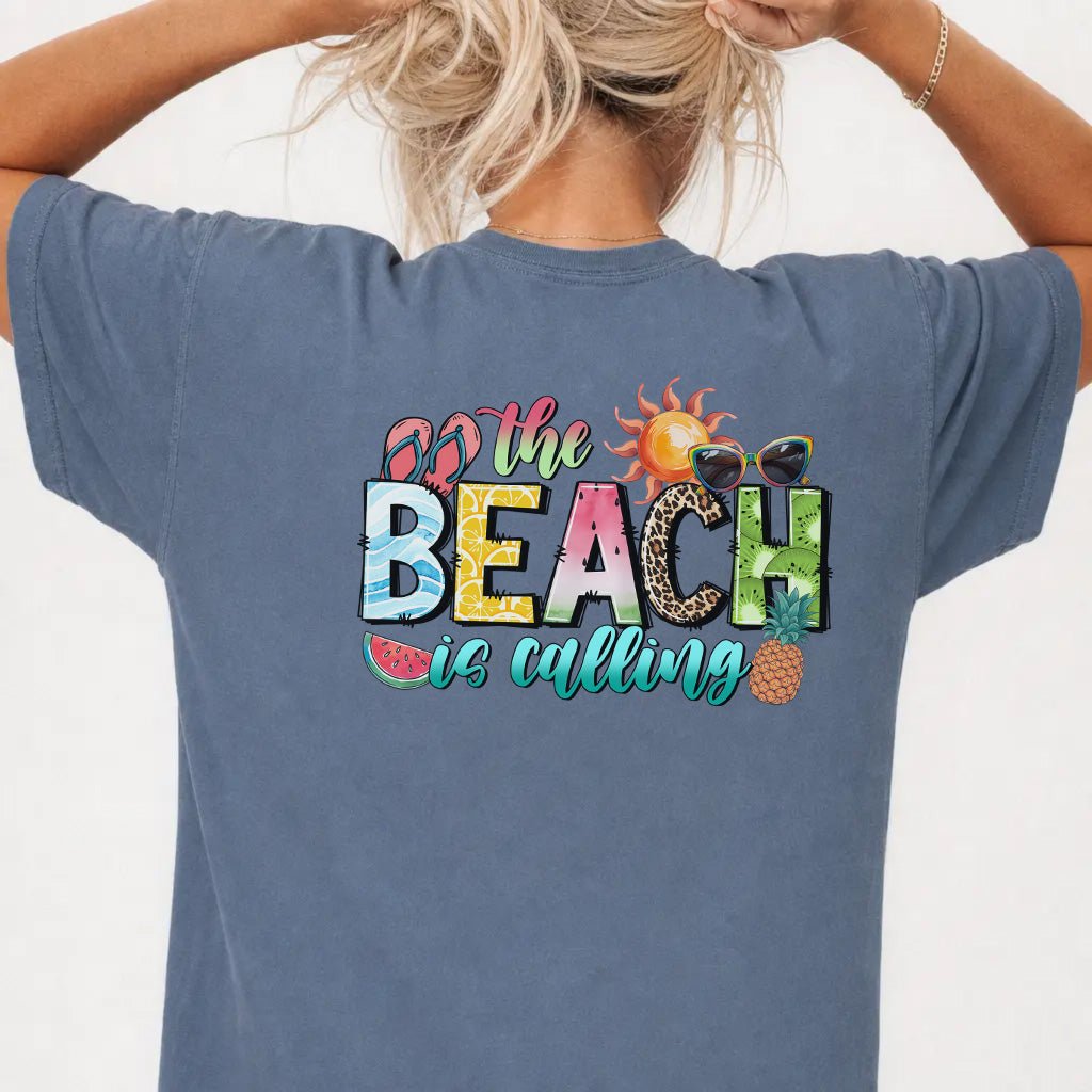 The Beach is Calling Back Print Tee - Okum Tees