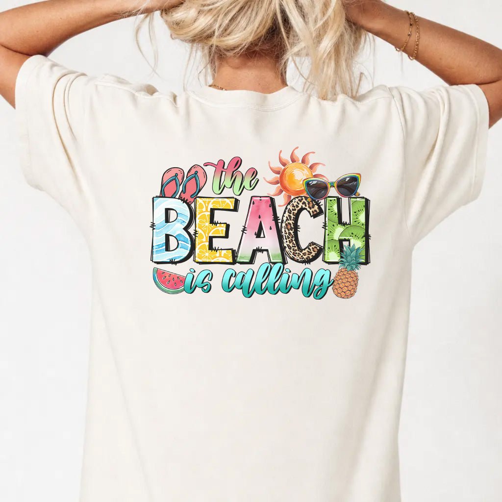 The Beach is Calling Back Print Tee - Okum Tees