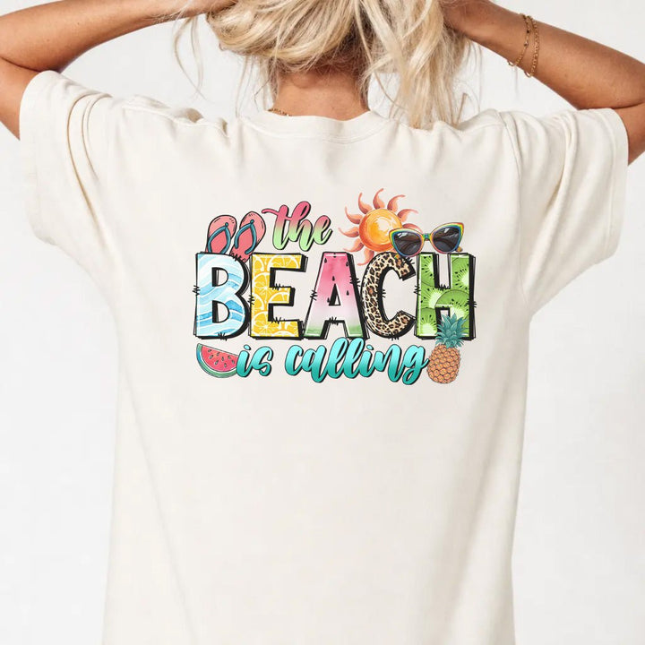 The Beach is Calling Back Print Tee - Okum Tees