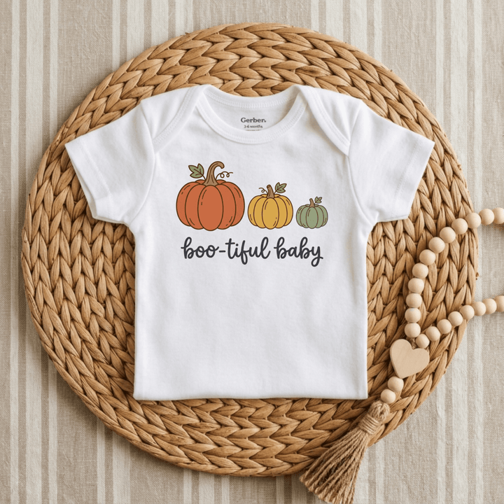 Three Little Pumpkins in a Row Baby Onesie® | Cute Baby Gift - Okum Tees
