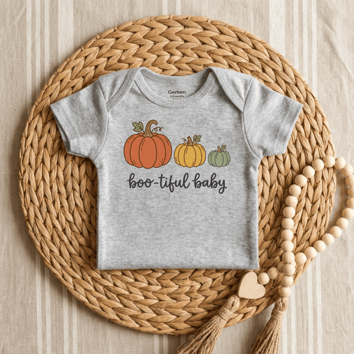 Three Little Pumpkins in a Row Baby Onesie® | Cute Baby Gift - Okum Tees